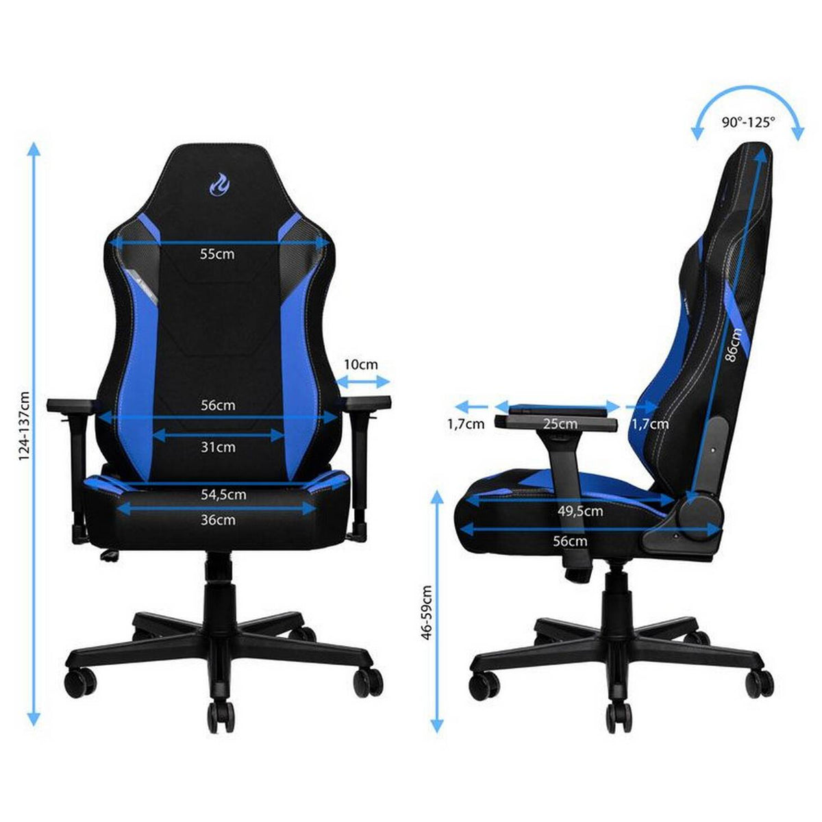 Nitro Concepts X1000 gaming chair blue 02